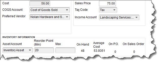 Inventory Stock Status by Item